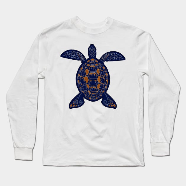 Turtle - Blue Long Sleeve T-Shirt by CANJ72